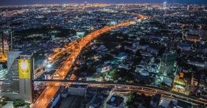 bird s eye view of city during night